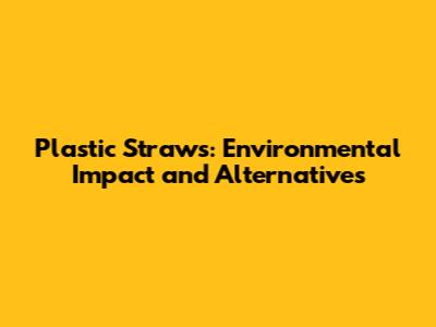 Plastic Straws: Environmental Impact and Alternatives