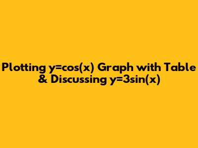 Plotting y=cos(x) Graph with Table & Discussing y=3sin(x)
