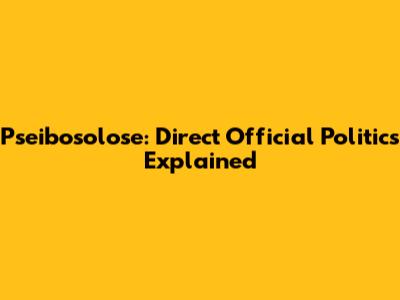 Pseibosolose: Direct Official Politics Explained
