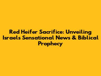 Red Heifer Sacrifice: Unveiling Israel's Sensational News & Biblical Prophecy