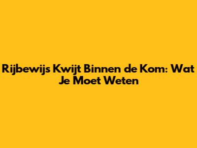 Rijbewijs Kwijt Binnen de Kom: Wat Je Moet Weten