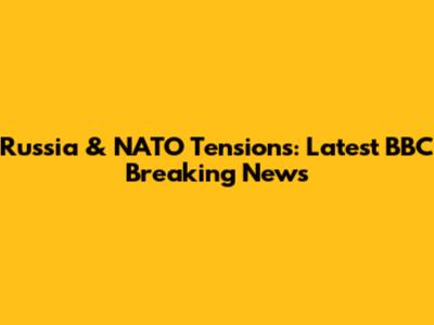 Russia & NATO Tensions: Latest BBC Breaking News