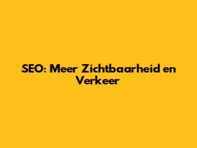 SEO: Meer Zichtbaarheid en Verkeer