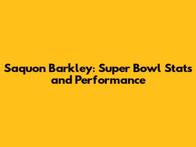 Saquon Barkley: Super Bowl Stats and Performance