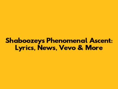 Shaboozey's Phenomenal Ascent: Lyrics, News, Vevo & More