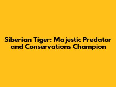 Siberian Tiger: Majestic Predator and Conservation's Champion