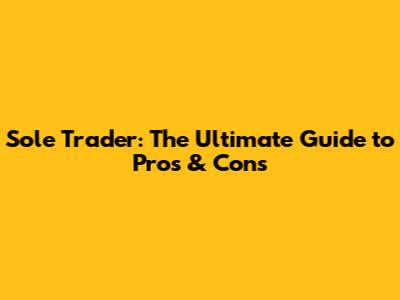 Sole Trader: The Ultimate Guide to Pros & Cons