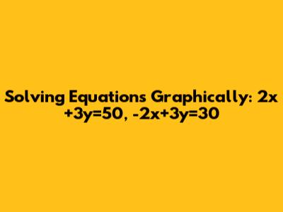 Solving Equations Graphically: 2x+3y=50, -2x+3y=30