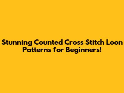 Stunning Counted Cross Stitch Loon Patterns for Beginners!
