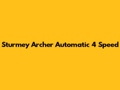 Sturmey Archer Automatic 4 Speed