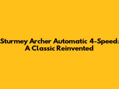 Sturmey Archer Automatic 4-Speed: A Classic Reinvented