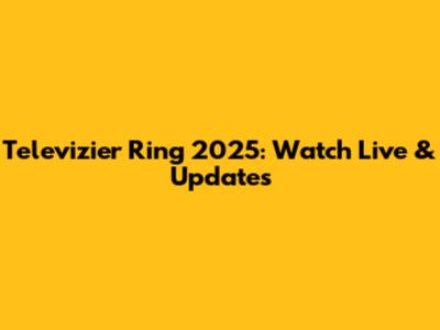 Televizier Ring 2025: Watch Live & Updates