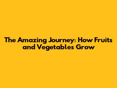 The Amazing Journey: How Fruits and Vegetables Grow