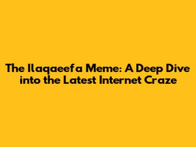 The Ilaqaeefa Meme: A Deep Dive into the Latest Internet Craze