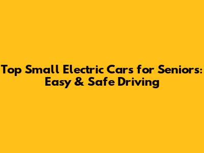 Top Small Electric Cars for Seniors: Easy & Safe Driving