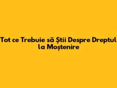 Tot ce Trebuie să Știi Despre Dreptul la Moștenire
