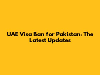 UAE Visa Ban for Pakistan: The Latest Updates