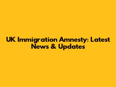 UK Immigration Amnesty: Latest News & Updates