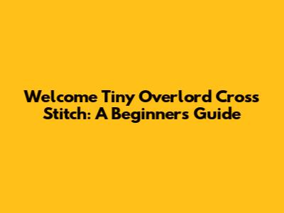 Welcome Tiny Overlord Cross Stitch: A Beginner's Guide