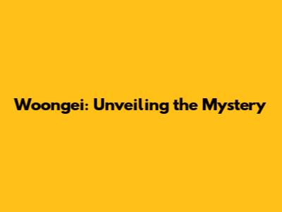 Woongei: Unveiling the Mystery