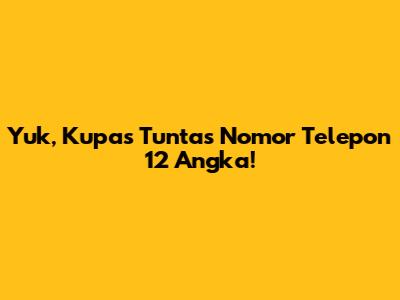 Yuk, Kupas Tuntas Nomor Telepon 12 Angka!