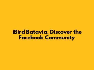 iBird Batavia: Discover the Facebook Community