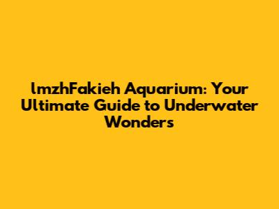 lmzhFakieh Aquarium: Your Ultimate Guide to Underwater Wonders